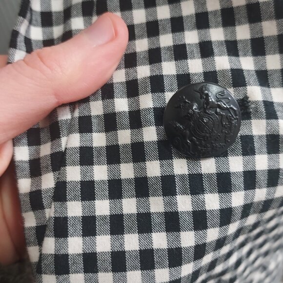 Veronica Beard Black White Gingham Embossed Button Blazer - Picture 6 of 9